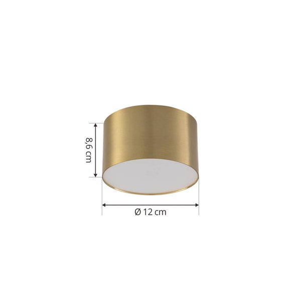 Lindby LED Aufbauleuchte gold Ø 11 cm, Aufbaustrahler Deckenspot 9W Deckenaufbauspot Deckenstrahler Deckenlampe Strahler Spot Downlight