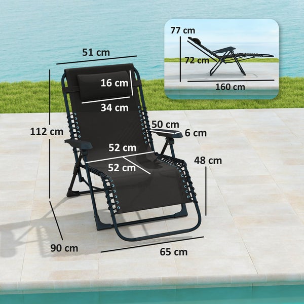 Verstellbarer Liegestuhl mit fünfstufiger Rückenlehne für den Garten