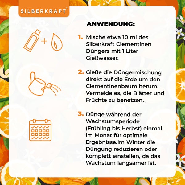 SILBERKRAFT Clementinen Dünger – Für Clementinen & Mandarinen – 1 Liter