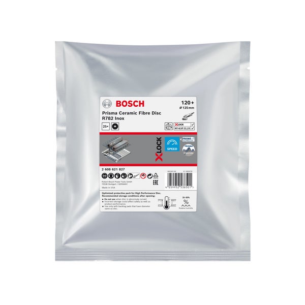 Bosch 25x Expert R782 Prisma Ceramic X-LOCK Fiberscheibe 125 mm G 120 - 2608621827