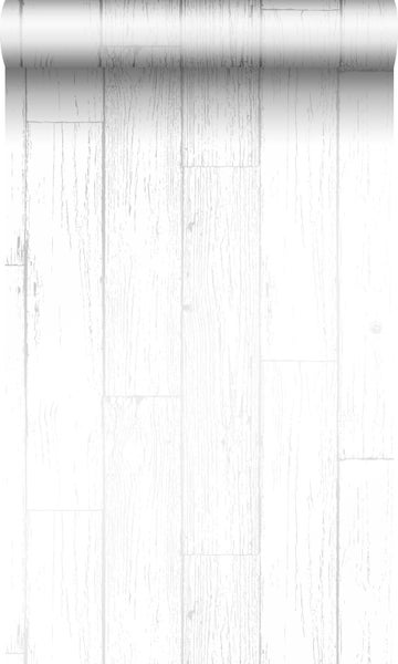 Origin Wallcoverings Tapete Holz-optik Weiß und Silber - 53 cm x 10.05 m - 347541