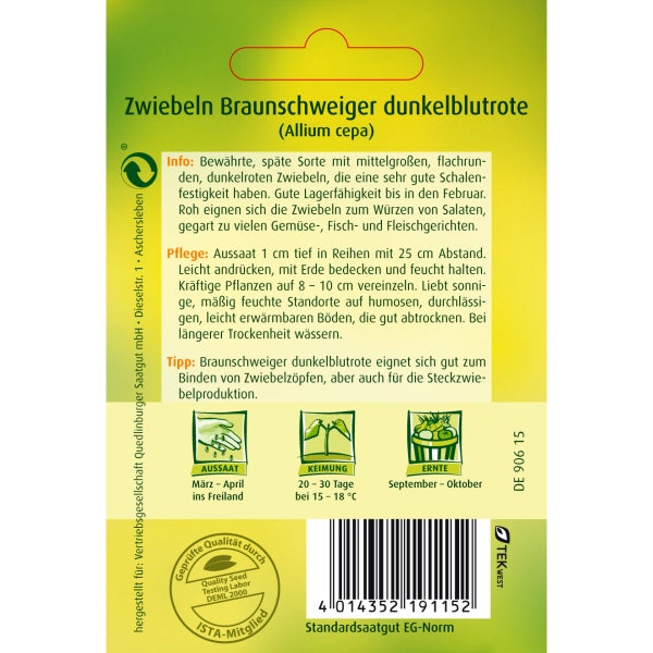 Zwiebeln Braunschweiger dunkel Samen von Quedlinburger SAATGUT
