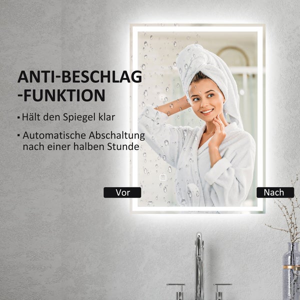 Badezimmer Spiegel mit Antibeschlag Funktion und automatischer Abschaltung