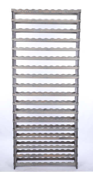 Weinregal VINOTECA FLEX PRO HxBxT 247x103x28cm 180 Flaschen auf 18 Ebenen Massives Kiefernholz Grau
