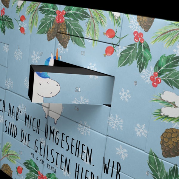 Mr. & Mrs. Panda Befüllbarer Adventskalender Einhorn Mann - Blau Pastell