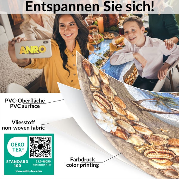 ANRO Fototapete mit PVC Oberfläche, Vliesstoff und Farbdruck, gezeigt mit Öko-Tex Standard 100 Siegel