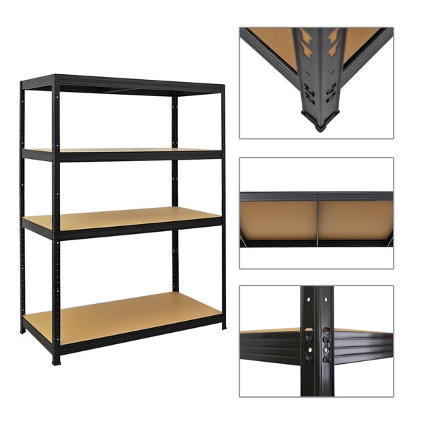 PROREGAL Mega Deal 4x Schwerlastregal Big Elephant HxBxT 160 x 120 x 60cm Fachlast 200kg Schwarz