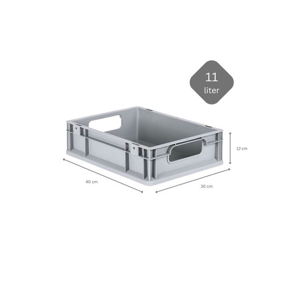PROREGAL Spar Set 10x Eurobox Nextgen Economy Mit Scharnierdeckel & Schwarzen Schiebeschnappverschlüssen Griffe Offen HxBxT 12 x 30 x 40 cm 11 Liter