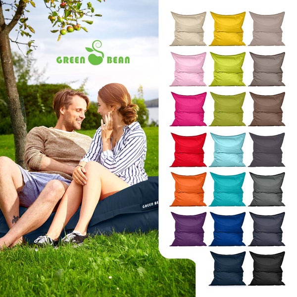 Green Bean Sitzsack XXL 140x180cm 380Liter Kinder & Erwachsene Bean Bag EPS Perlen Füllung Riesensitzsack Groß Draußen Outdoor Liegekissen Waschbar Wetterfest Lounge Sitzkissen Bodenkissen Dunkelblau