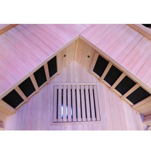 Dewello® Infrarotkabine Infrarotsauna BRANDON 140cm x 140cm inkl. 6 Vollspektrumstrahler, 3 Karbonstrahler, 2 Personen