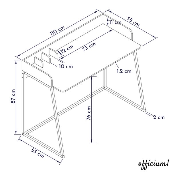 WONDERMAKE - Design Schreibtisch aus Holz und Metall, Bürotisch PC-Tisch Computertisch Arbeitstisch für Home Office, Eiche hell braun schwarz
