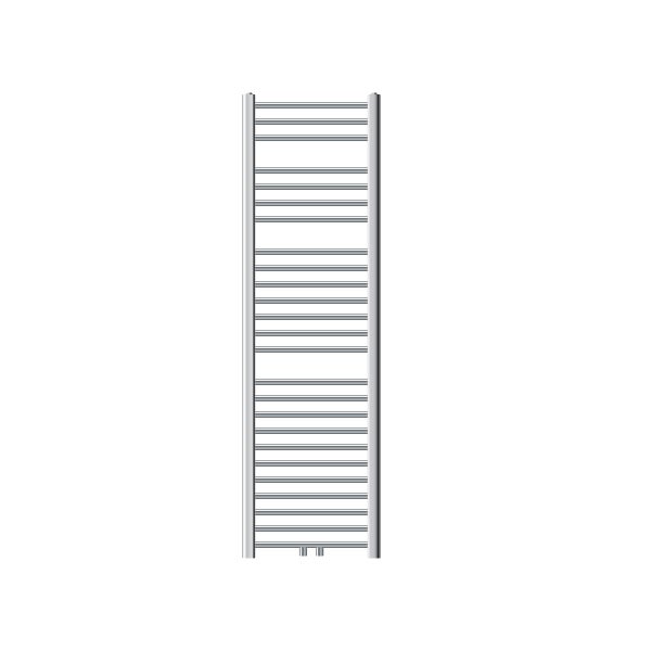 ECD Germany Badheizkörper - 400 x 1500 mm - Chrom - gebogen mit Mittelanschluss - Heizkörper Handtuchwärmer Handtuchtrockner