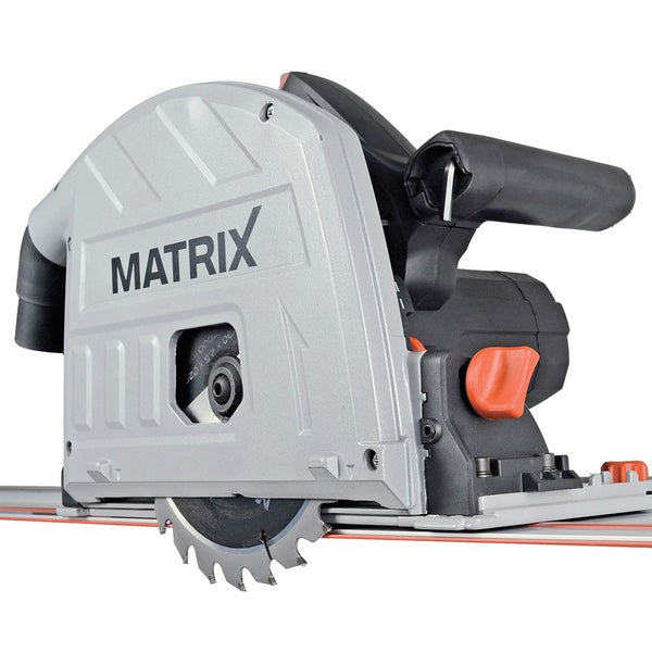 Handkreissäge Matrix TRS 1400-64 | 1400W Tauchsäge mit Führungsschiene & Absaugadapter