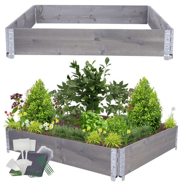 Hochbeetkisten GrowBox HxBxT 20x120x100 cm 1 Ebene Holz Grau