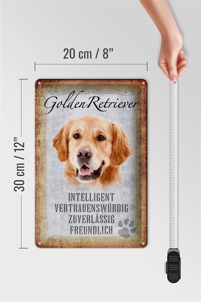Blechschild Spruch 20x30cm Golden Retriever Hund Schild