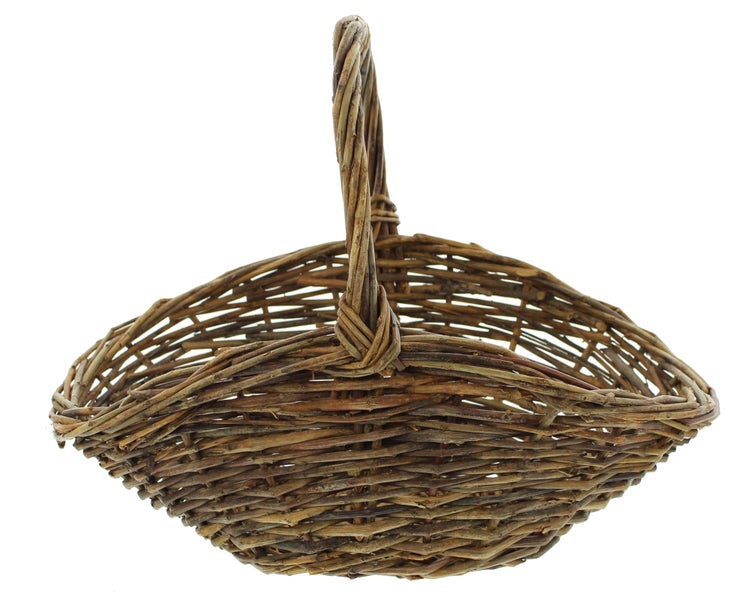FRANK FLECHTWAREN | Bügelkorb Natur, groß, WEIDE, 37 x 27 x 17 cm, GH 33 cm