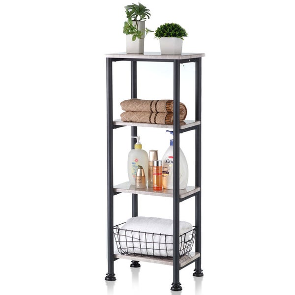 Regal mit vier Ablagen zur Aufbewahrung von Badutensilien und Dekorationen