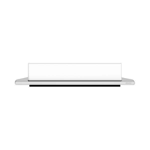 KEUCO Edition 400 Eck-Duschablage aus Aluminium, mit Duschabzieher, 24,5 x 24,2 cm, silber-eloxiert/weiß