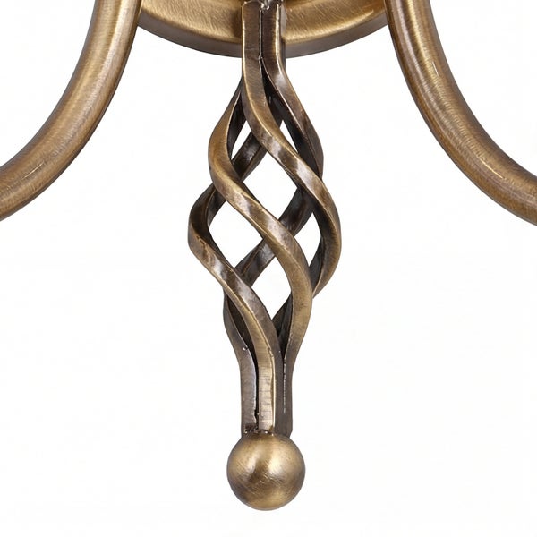 Detail einer Wandleuchte mit gedrehtem Metallelement