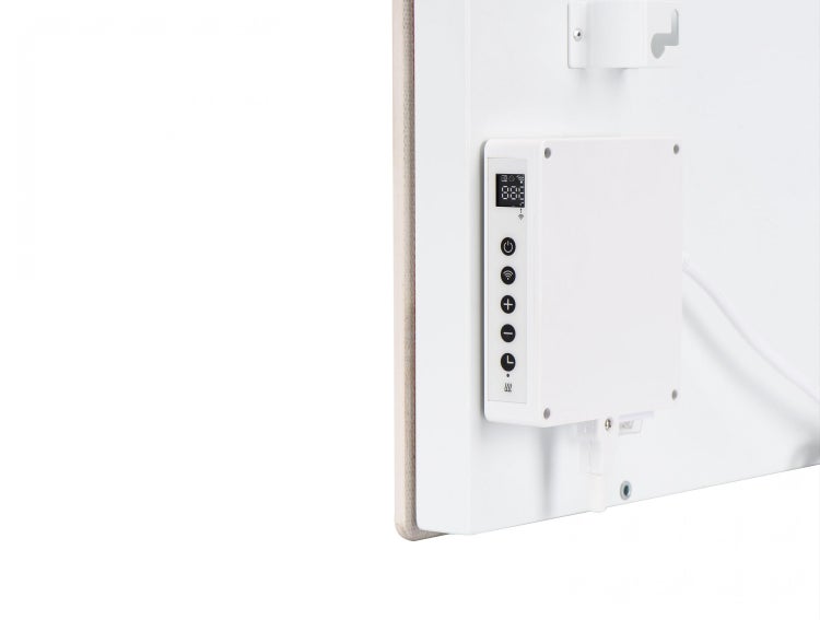 Detailansicht einer Heizplatte mit Bedienelementen und digitaler Anzeige