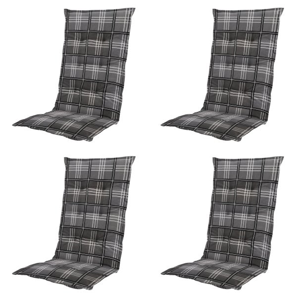 Hochlehnerauflage Patchy grau - Ca. 123x50 cm - 4er-Set