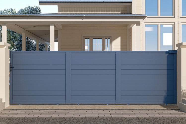 Schiebetor aus aluminium 5m EIGER H.160cm grau