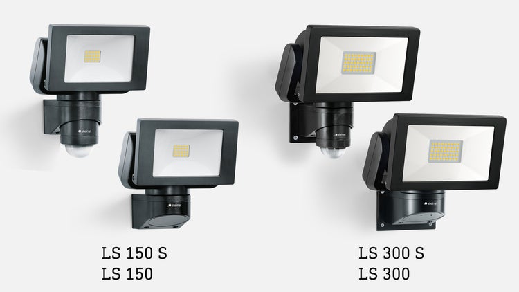 Abbildung von Steinel LED-Außenstrahlern LS 150 und LS 300