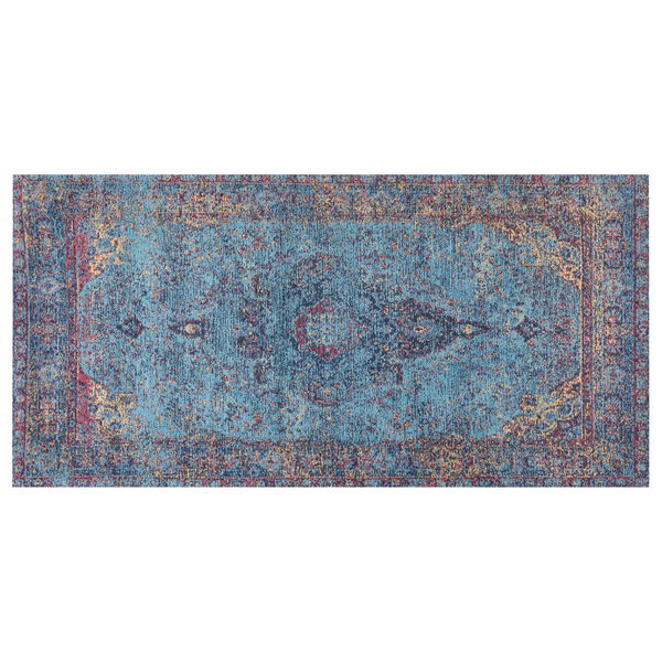 Teppich KANSU Blau 80 x 150 cm Baumwolle