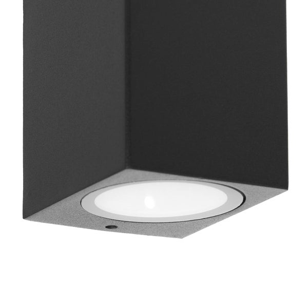 PRIOS Wandleuchte außen Tetje (Modern) in Schwarz aus Aluminium (2 flammig, GU10) - Außenwandleuchten Wandlampe Led Außenlampe Outdoor für Außenwand/Hauswand Haus Terrasse & Balkon