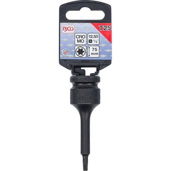 BGS Technic T25 Schraubendrehereinsatz mit 12.5 mm und 75 mm Länge