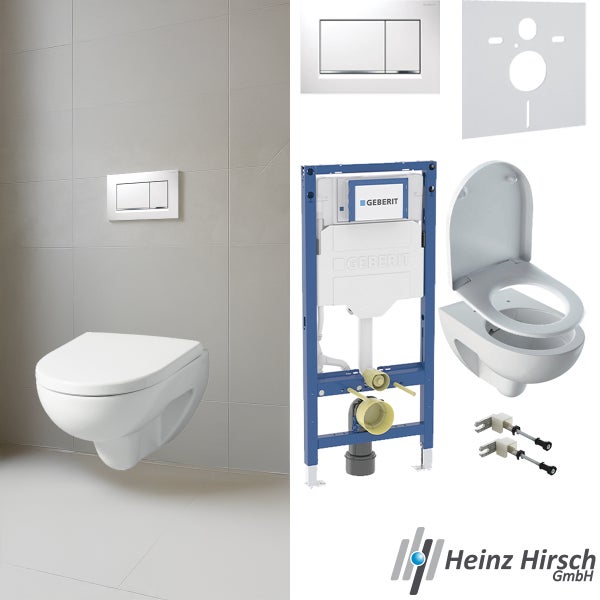 Wand-WC-Set mit Betätigungsplatte und Montageelement für den Einbau