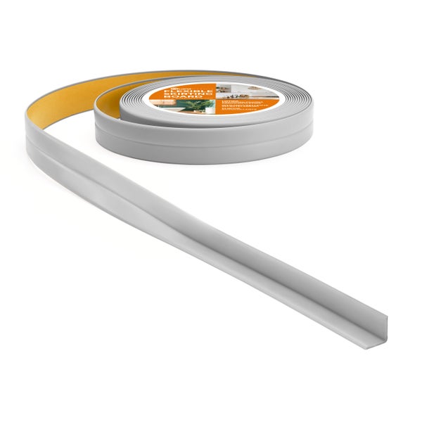 Quest Weichsockelleiste Selbstklebend 10 x 10 mm, PVC, Flexibel, Grau, 5 Meter