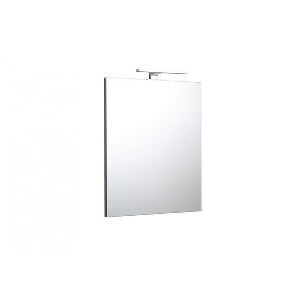 Badezimmerspiegel 60x80 reversibel mit verchromter Lampe 20cm