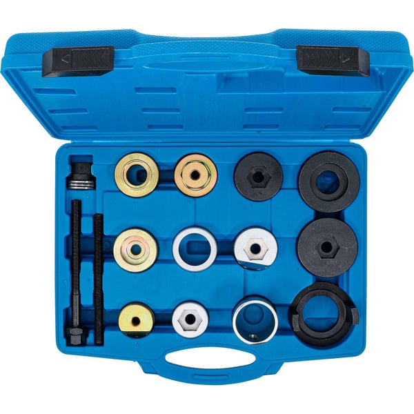 Werkzeugsatz in einem blauen Kunststoffkoffer