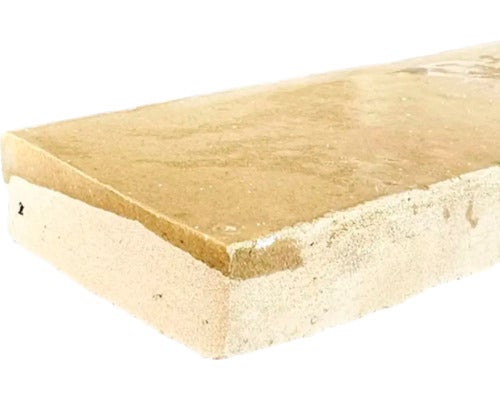 Handgefertigte Fliese Zellige Bejmat 08 cafe aul lait 5x15cm glänzend