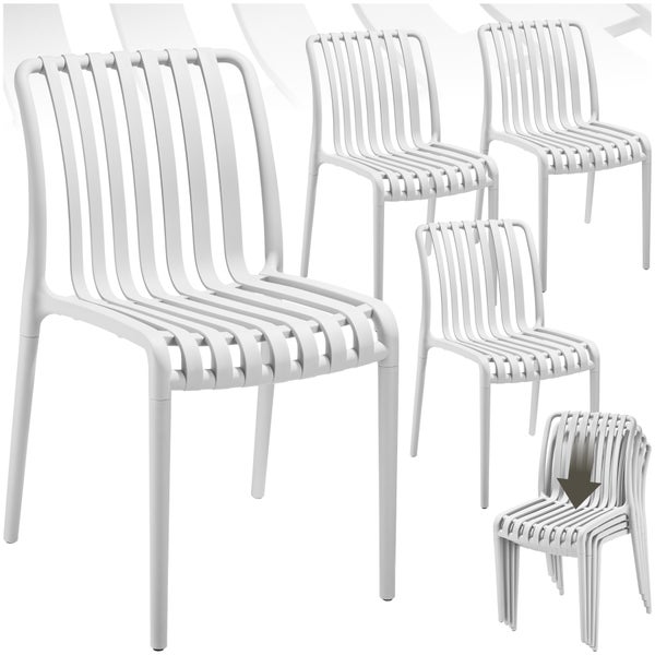 Gartenstühle tectake Alcudia 47 x 58 x 80,5 cm, Belastbarkeit 110 kg wetterfest und UV-beständig creme