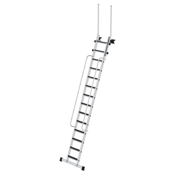 MUNK Geschossleiter 4,5m AH mit Clip-Step R13 und Handlauf 14 Stufen