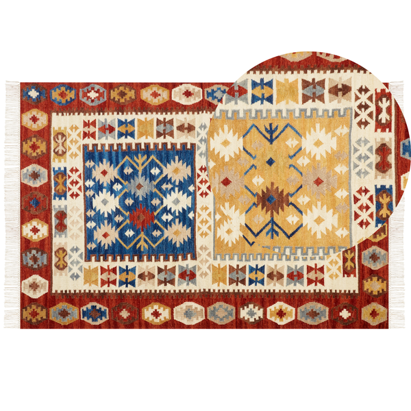 Teppich VOSKEHAT Bunt 200 x 300 cm Wolle Kelim