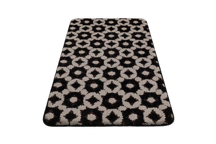 Badteppich Schwarz Taupe J&J  WECONhome Basics 70x120 cm