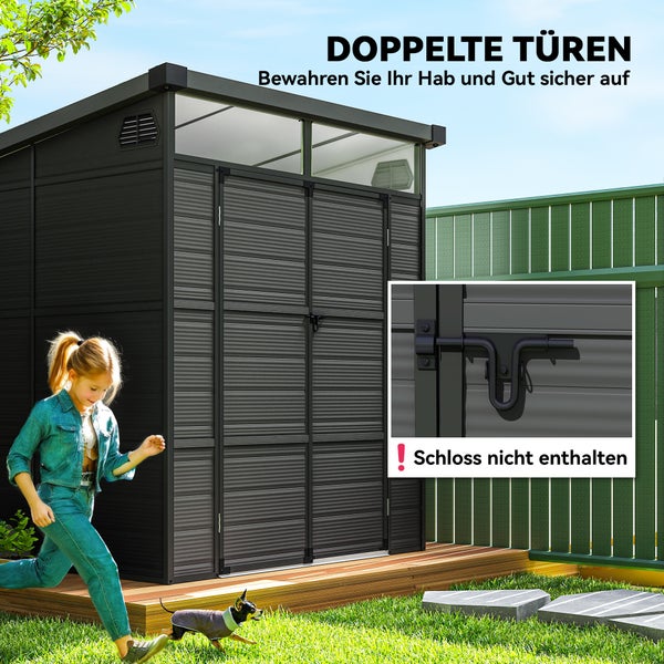 Metall Gartenhaus mit Doppeltüren zur sicheren Aufbewahrung
