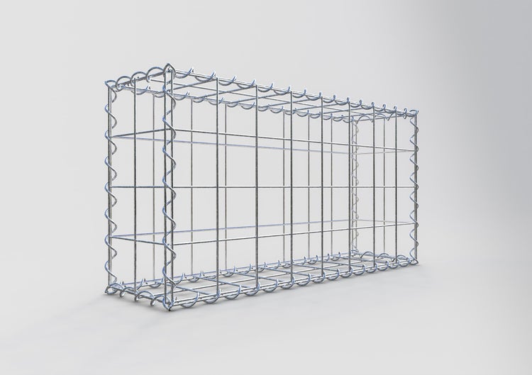 Gabione 80 cm x 40 cm x 20 cm (L x H x T), Maschenweite 10 cm x 10 cm, Spirale