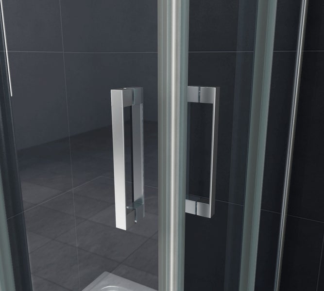 Detailansicht einer Duschkabine mit Griff