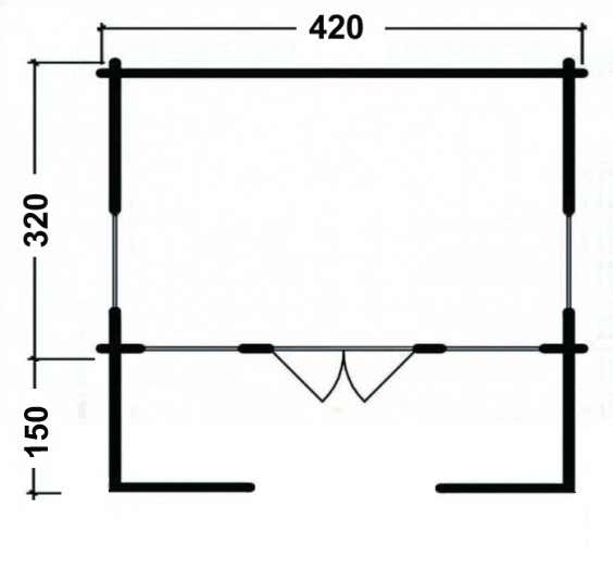 Alpholz Gartenhaus CLOCKHOUSE® Oxford 44 ISO Gartenhaus aus Holz in natur, Holzhaus mit 44 mm Wandstärke inklusive Terrasse, Blockbohlenhaus mit Montagematerial imprägniert 4,2x3,2m