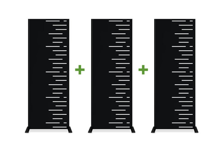 Set mit 3 dekorativen Paneelen ARLBERG Schwarz H.160cm rechte Seite Muster