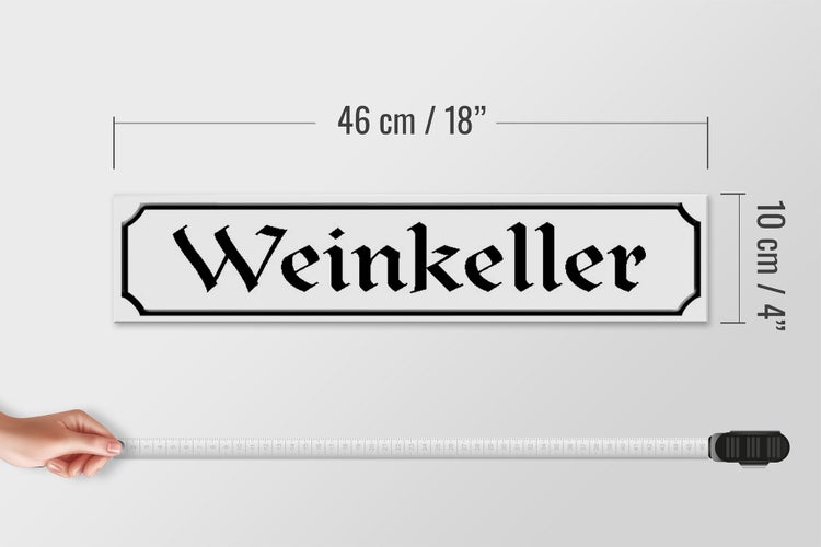 Holzschild 46x10cm Weinkeller Wein Küche Bar Dekoration