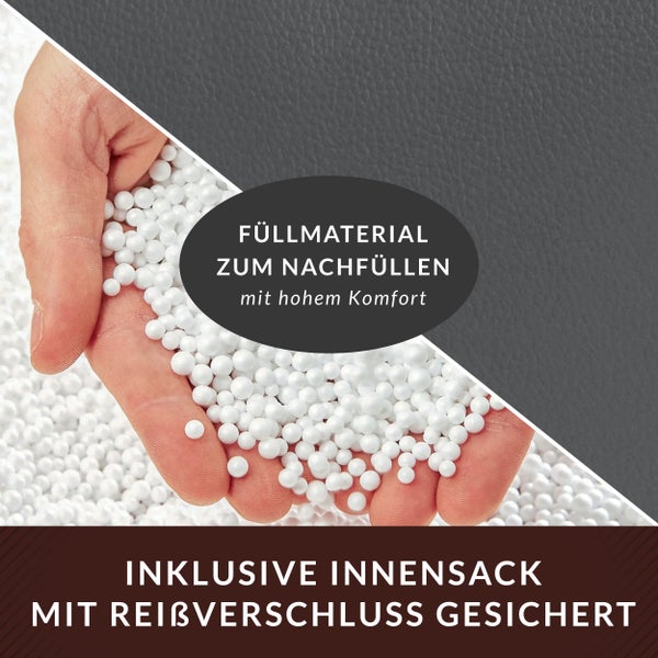 Füllmaterial zum Nachfüllen mit Innnensack mit Reißverschluss