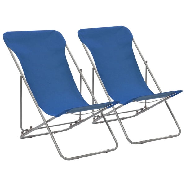 Klappbare Strandstühle 2 Stk. Stahl und Oxford-Gewebe Blau