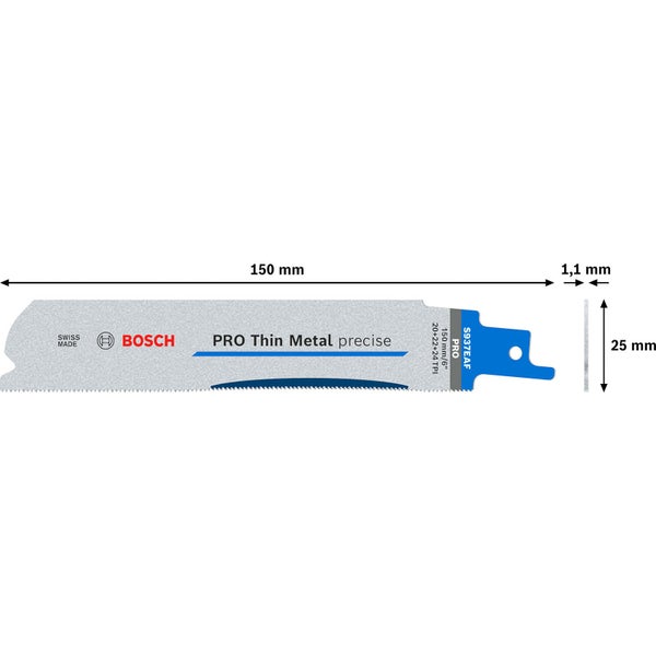 Bosch PRO Thin Metal precise S937EAF Blatt 1,1 x 25 x 150 mm 5-tlg. - 2608658988