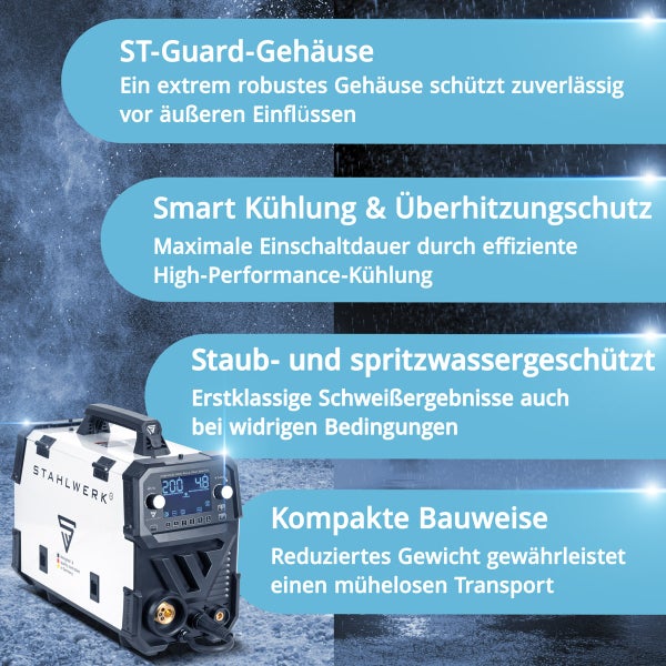 STAHLWERK Schutzgas-Schweißgerät MIG MAG 200 Spot Puls Pro Digital IGBT 200 A