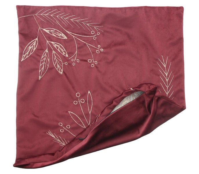 Dekokissen mit botanischer Stickerei